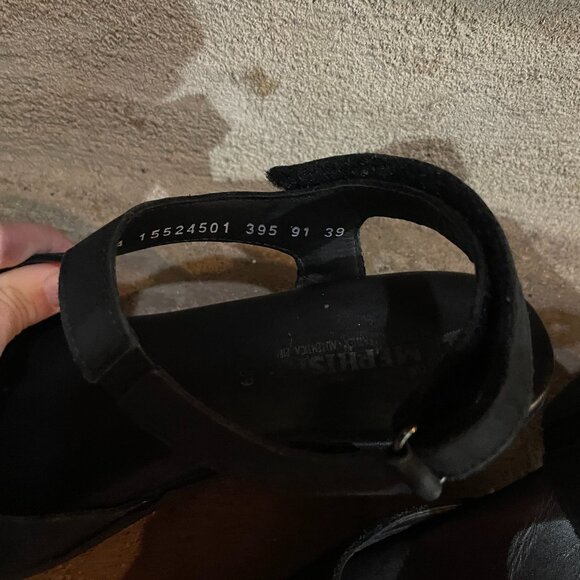 NWOT Like New Mephisto Black Leather Slingback Sandal Size 9 - Picture 4 of 4